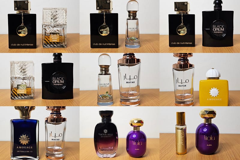 Image showcasing 9 unique perfume layering combos